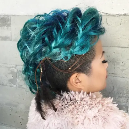 50 Bold Undercut Hairstyles for Women to Make an Impact 31 Pastel Blue Braided Undercut Hairstyle
