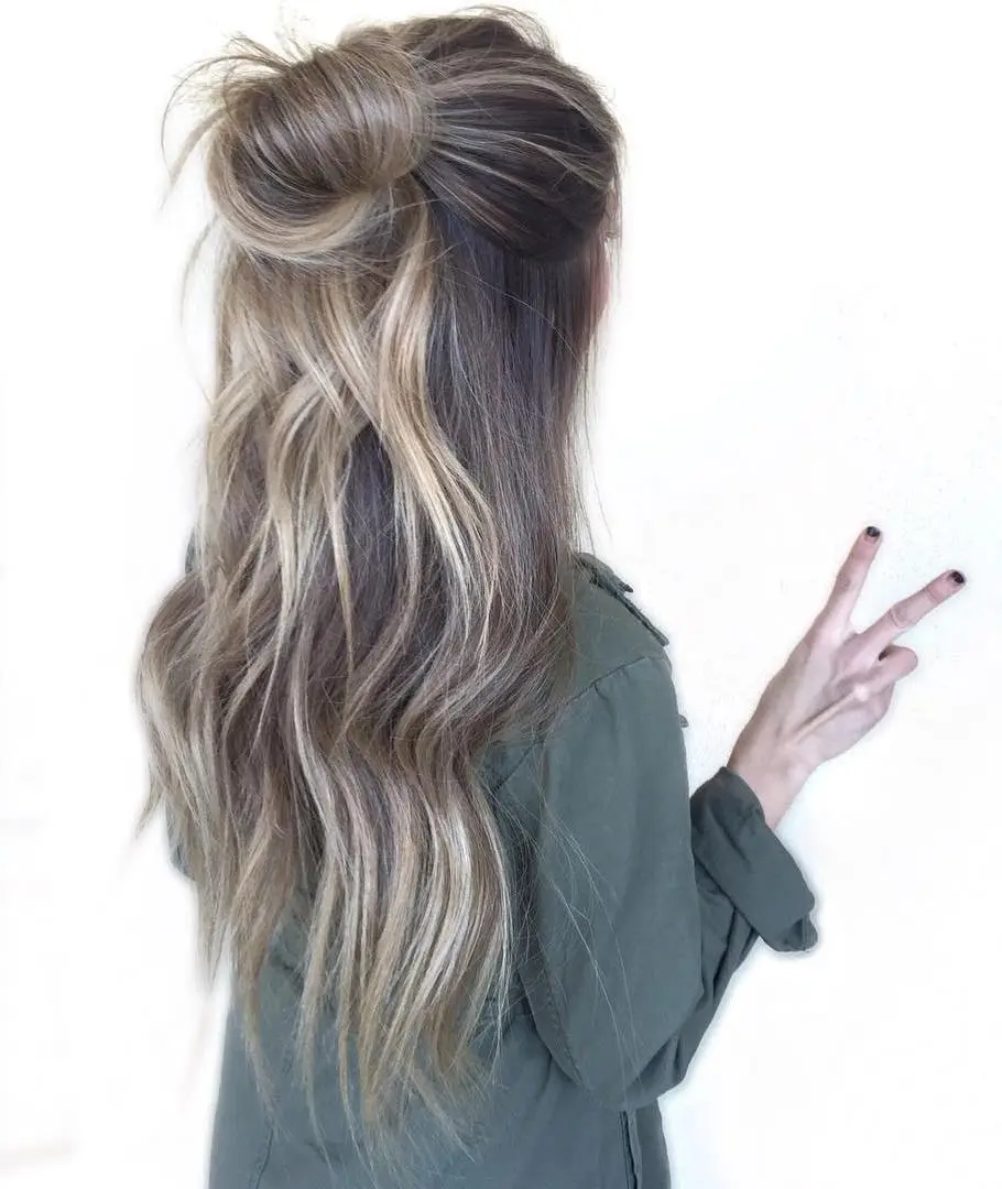 Bun Half Updo For Long Hair