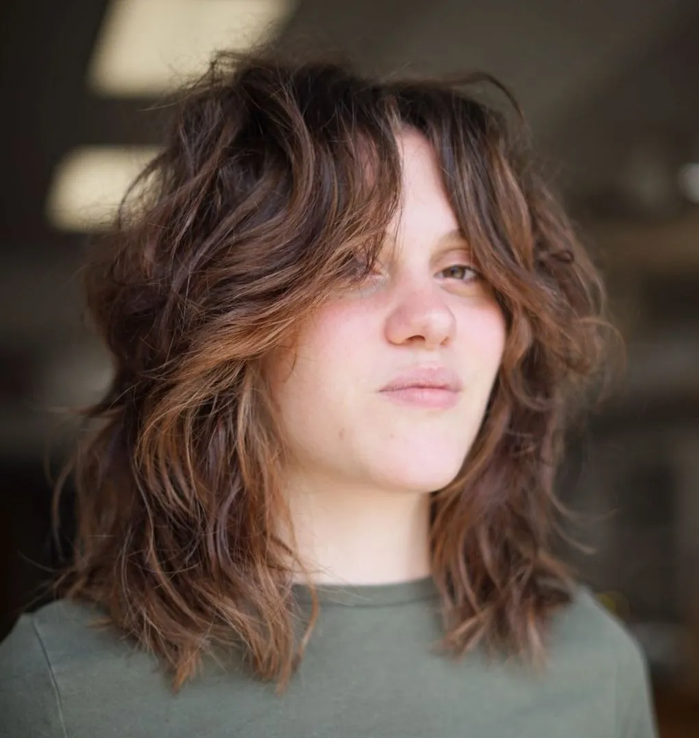 Highlighted Shag for Thin Hair