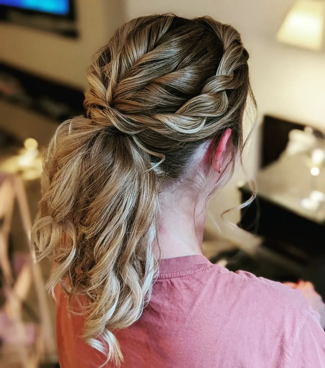 Textured Twisted Crown Ponytail