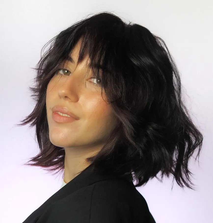 Short Flippy Shag with Choppy Fringe