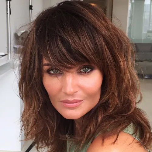 60 Essential Shag Hairstyles for Every Hair Type and Length 6 Choppy Brunette Shag With Bangs