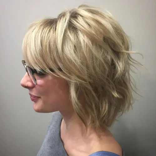 60 Essential Shag Hairstyles for Every Hair Type and Length 39 Blonde Bob Shag With Bangs