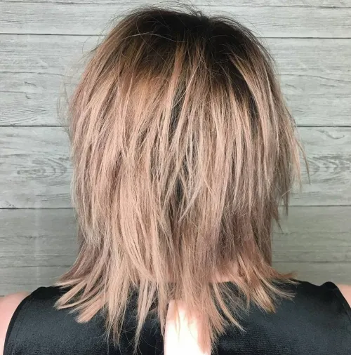 60 Essential Shag Hairstyles for Every Hair Type and Length 20 Medium Bronde Shag
