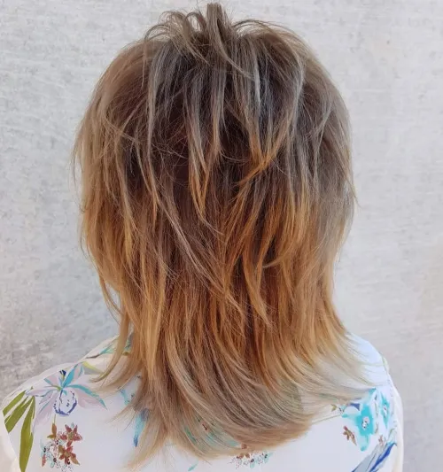 60 Essential Shag Hairstyles for Every Hair Type and Length 17 Medium Bronde Shag For Fine Hair