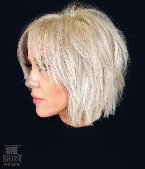 60 Essential Shag Hairstyles for Every Hair Type and Length 21 Shaggy Blonde Bob With Long Bangs