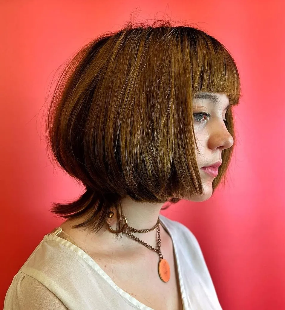 Jellyfish Bob with Blunt Cut Bangs