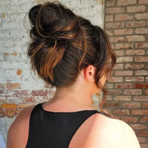 Updo Flattering Round Faces with Double Chins