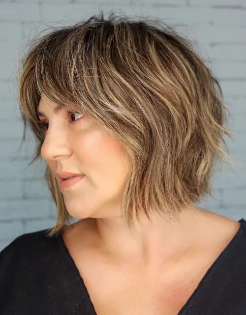 Plus Size Haircut with Bangs