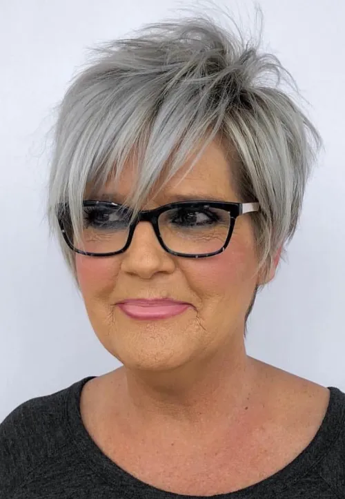 Messy Pixie Cut for Double Chin