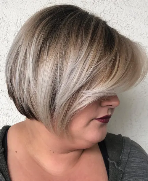 Bob Cut for Fat Faces with Double Chins