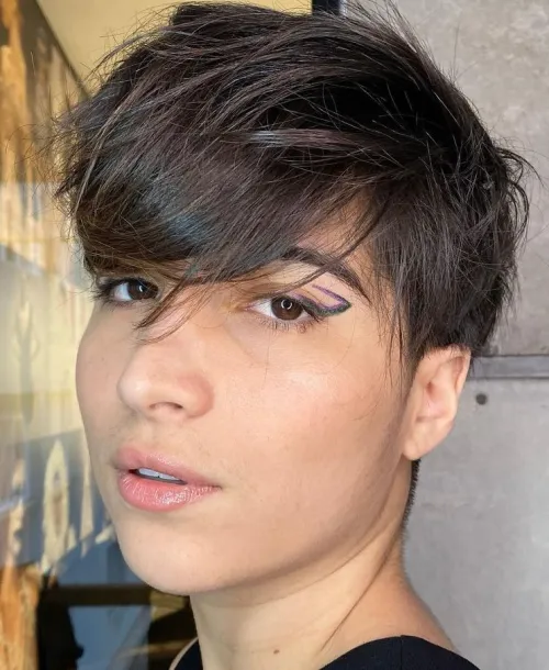 Modern Edgy Pixie for Round Face Shapes