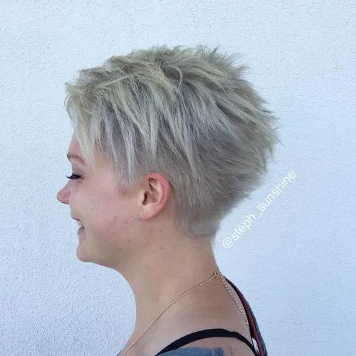 Ash Blonde Choppy Pixie