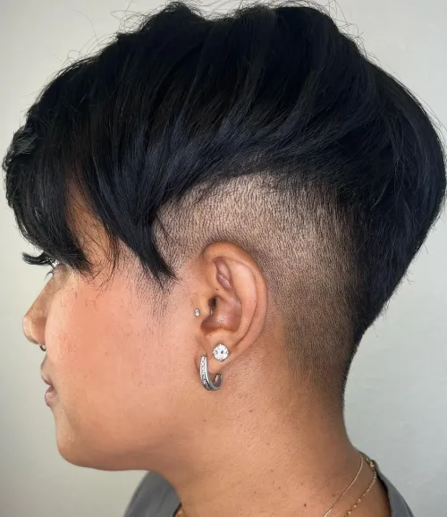 Round Face Pixie Cut with Undercut