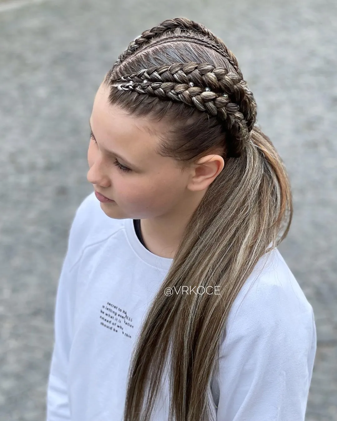 Double Boxer Braids Ponytail