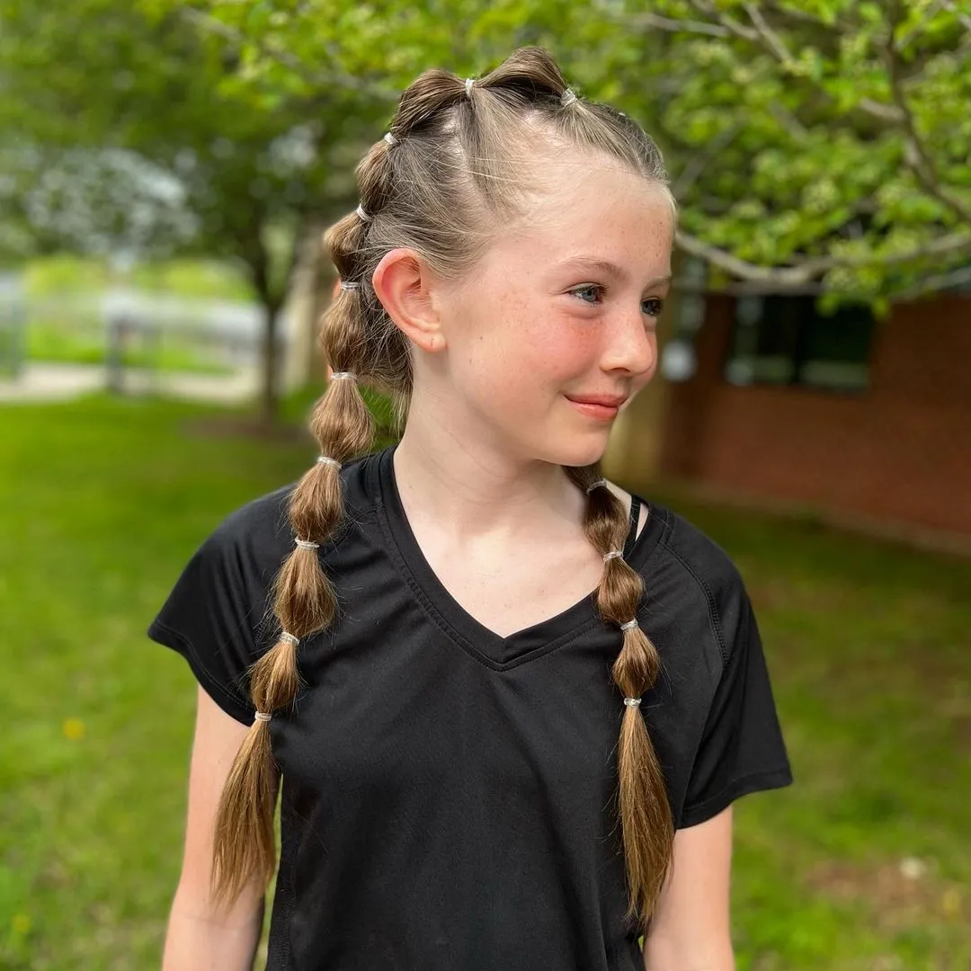 Long Bubble Braids for Teenage Girl