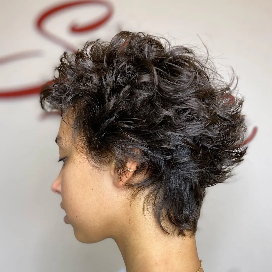 Spiky Layered Pixie for Short Wavy Hair