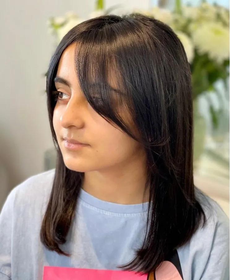 Long Curtain Bangs for Straight Hair