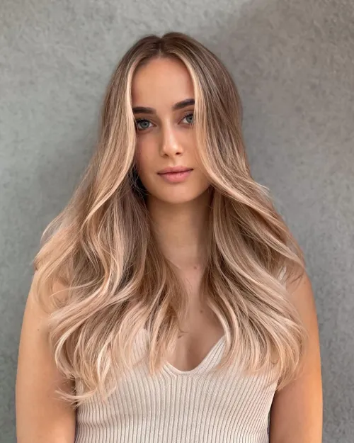 Long Hair Parted in the Middle