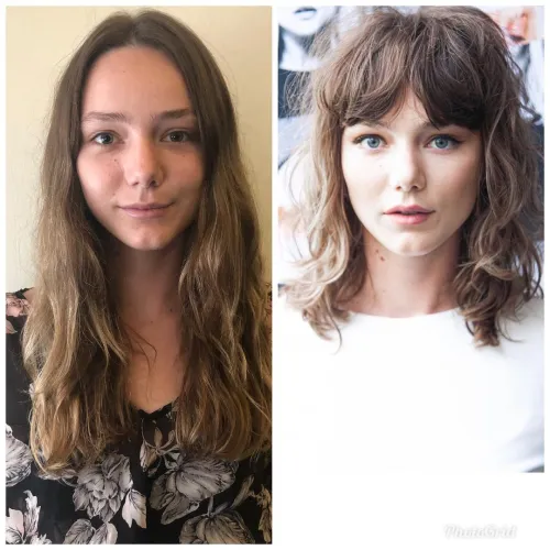 Messy Wavy Bob with Bangs