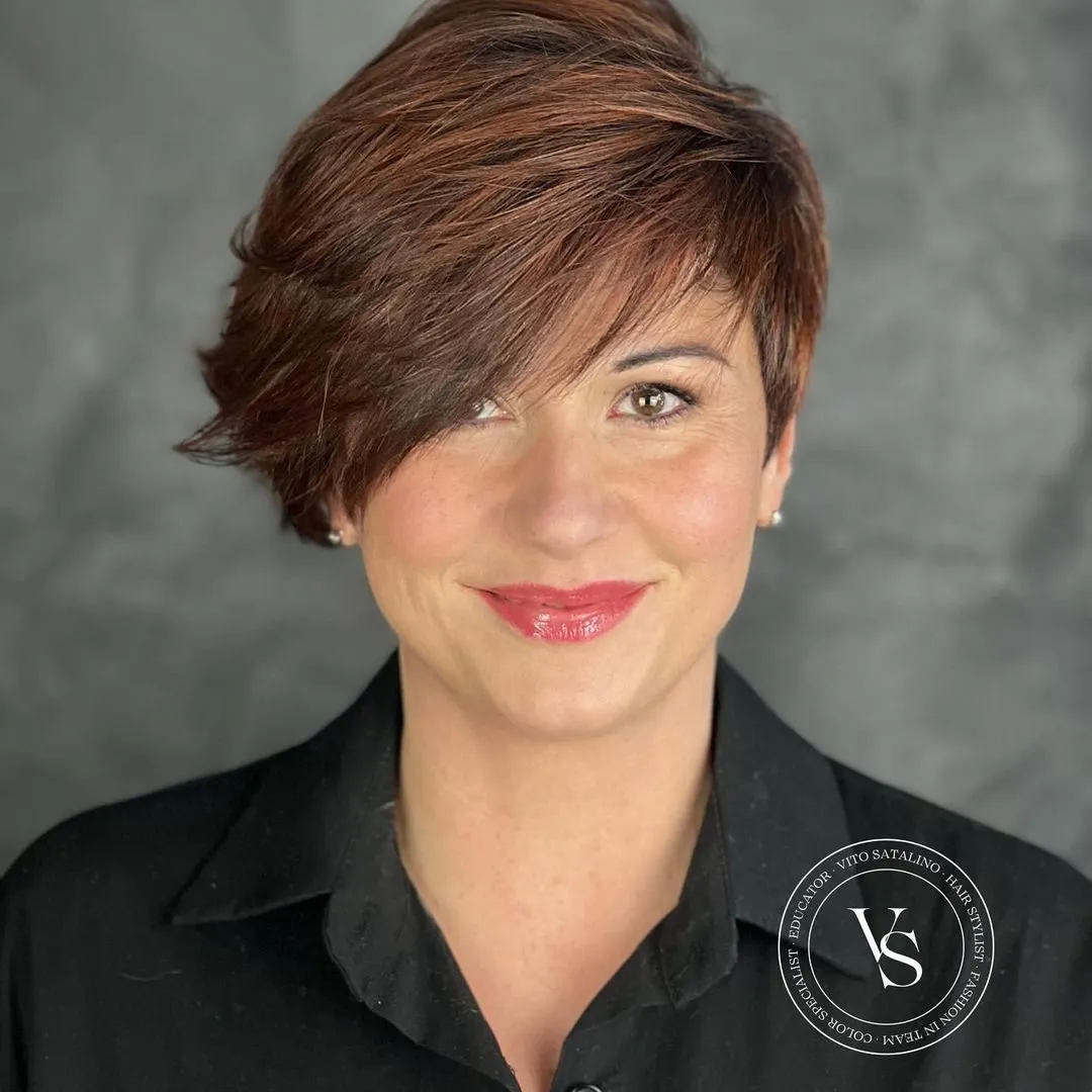 Asymmetric Pixie for Women over 40