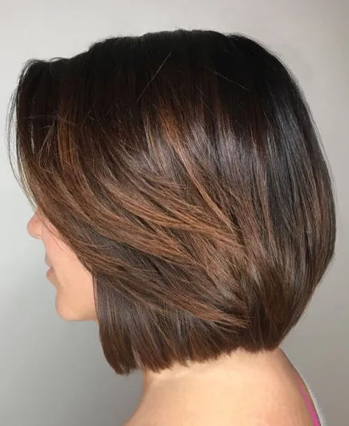 30 Hairstyles That Can Shave a Decade Off Your Appearance 2 Blunt Espresso Bob with Highlights