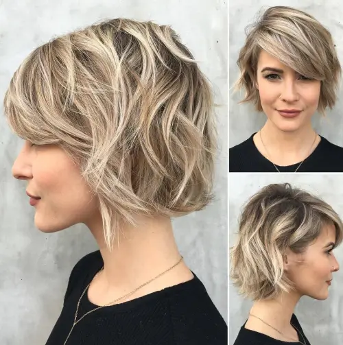 70 Stunning Choppy Bobs for an Effortlessly Chic Look 2 short choppy wavy bob with bangs